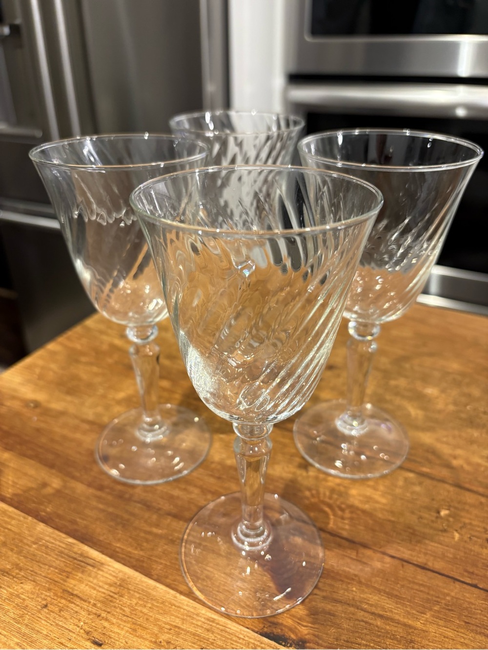 Angelique by Cristal D’ Argues Durand Swirl Crystal Water Goblets- Set of 4